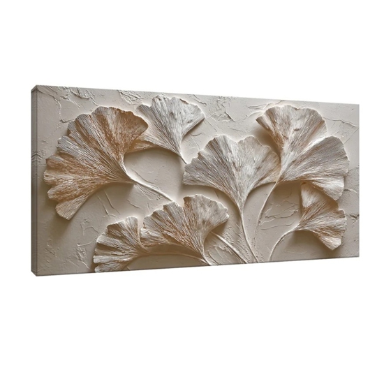 Quadro materico floreale 77x143 decoro a rilievo per salone